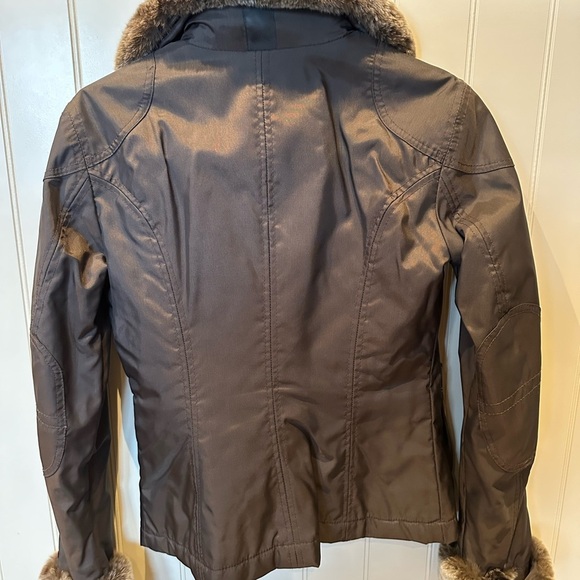 BELSTAFF GOLD LABEL Ladies Women’s 42 Small Brown Jacket Fur Collar Cuffs - Picture 8 of 16
